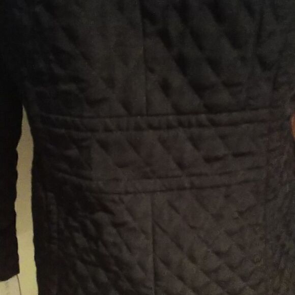 New Anne Klein Black Quilted Coat Size Small - Picture 6 of 8